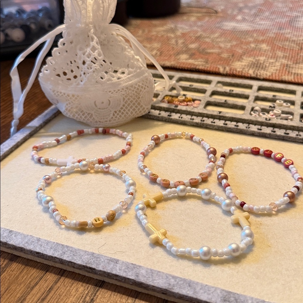 Bride Themed Beaded Bracelet Set